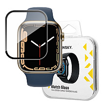 Wozinsky Watch Glass hibrīda stikls Apple Watch 7/8 41mm melns