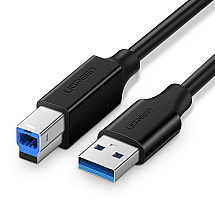 Printera kabelis USB 3.0 A-B UGREEN US210, 1 m (melns)